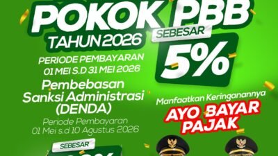 Kado Untuk Masyarakat di Hari Jadi Kota Jambi, Pemkot Jambi Keluarkan Kebijakan Diskon PBB dan Pembebasan Denda 